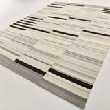 10x13 Kilim Gray, Beige, Black Modern Turkish Kilim Rug, 294x384Cm