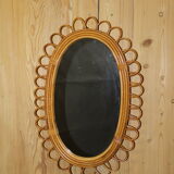 Rattan mirror circa 1960 41x60cm