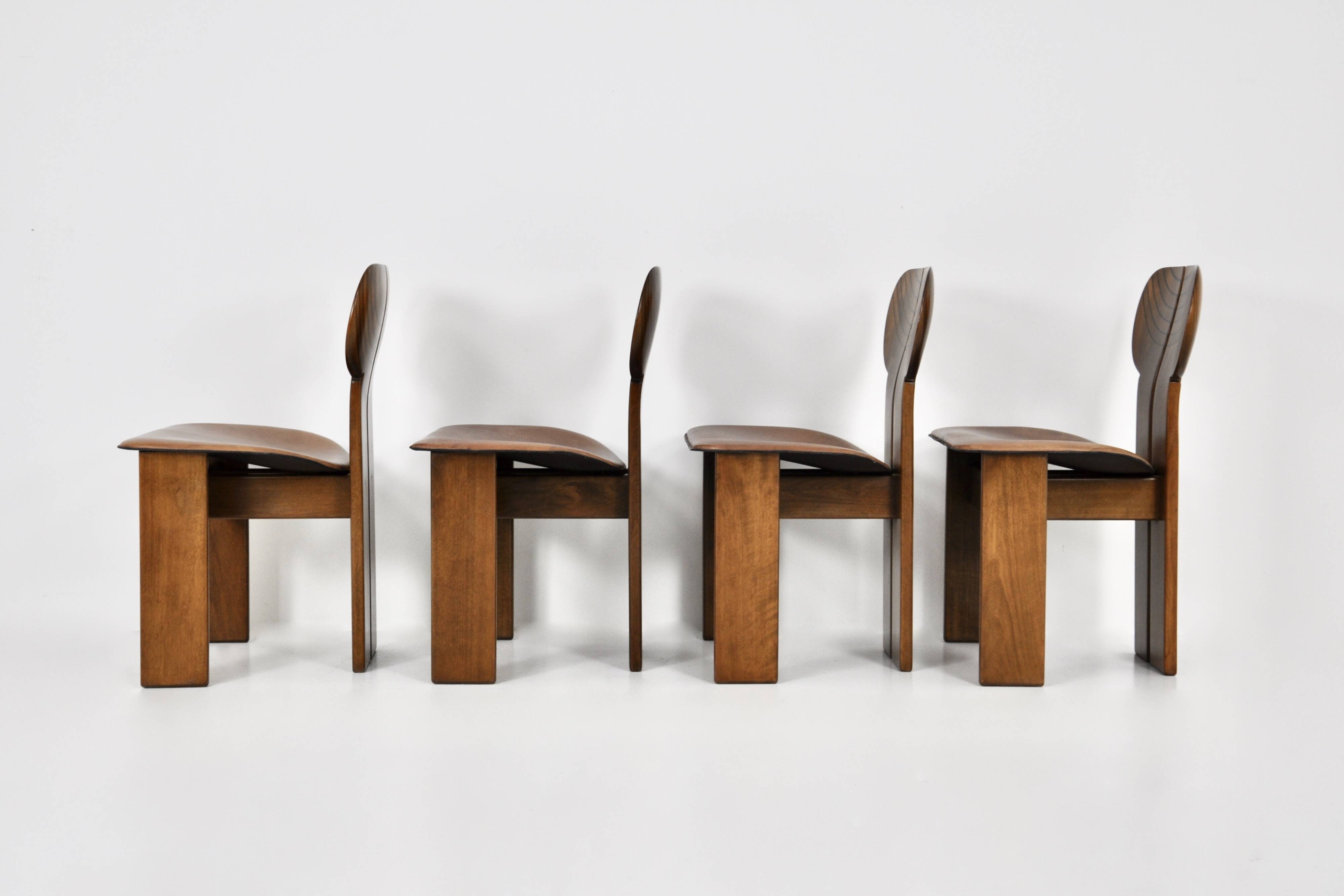 Africa dining chairs by Afra & Tobia Scarpa for Maxalto, 1975, set of 4