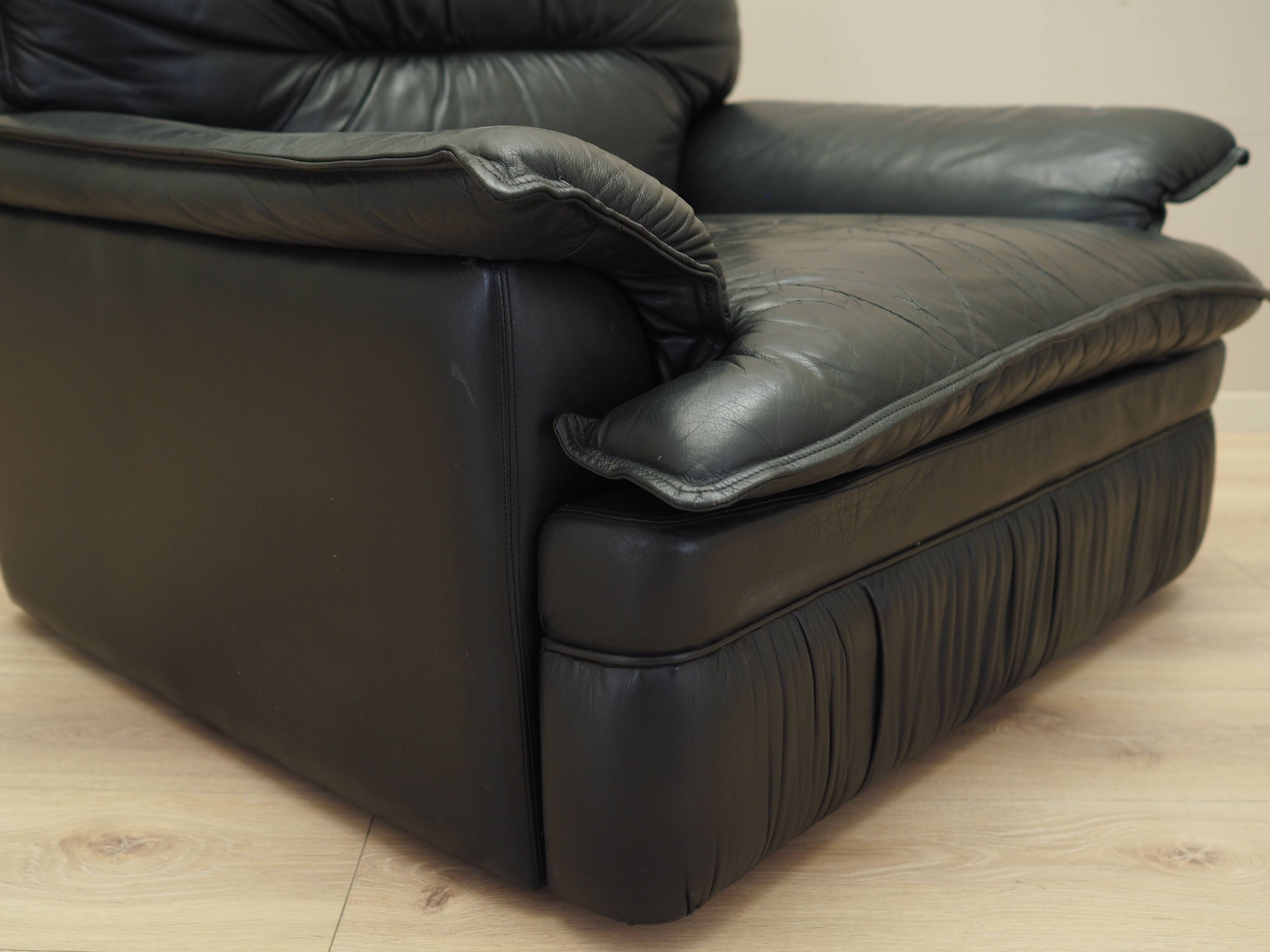 Leather armchair, Italian design, 1960s, production: Italy