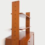 Vintage modular secretary shelf bookcase in teak from the 60s