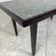 Table à manger en bois italien vintage, laiton et mosaïque de verre, années 1950