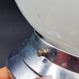 Pair of art deco opaline ceiling ball lamps