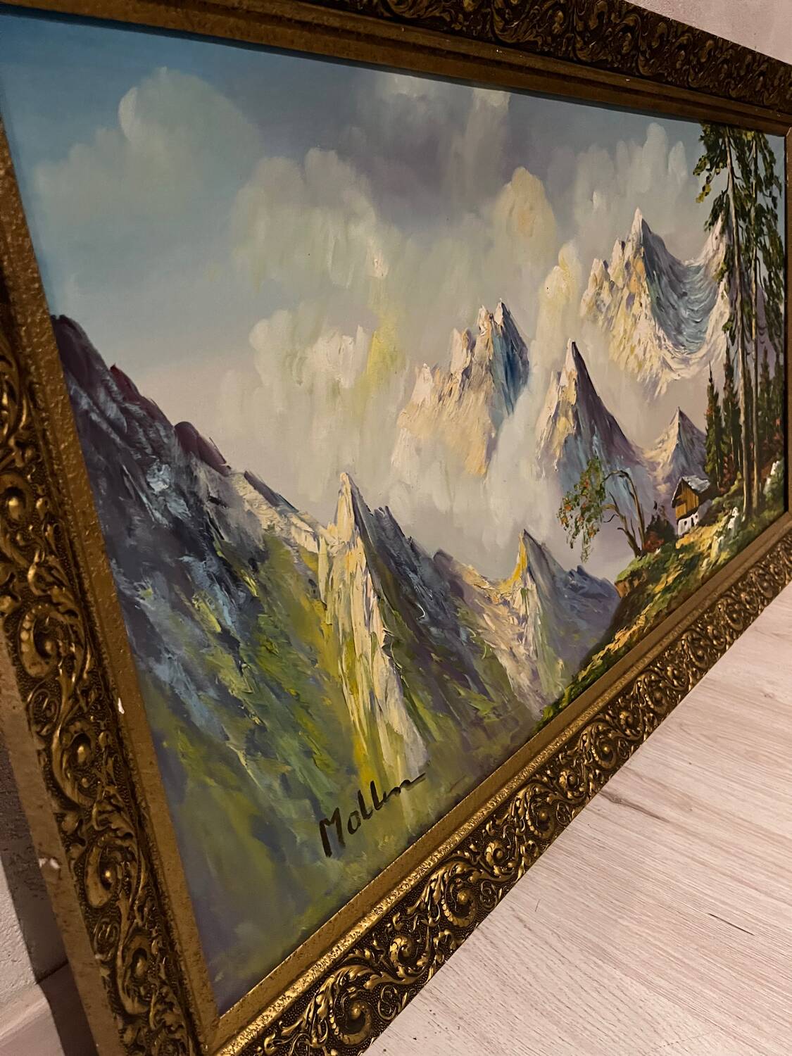 Mountain painting signed 1950/60