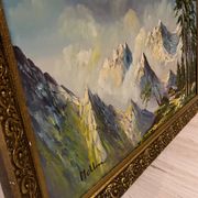 Tableau peinture montagne signée 1950/60