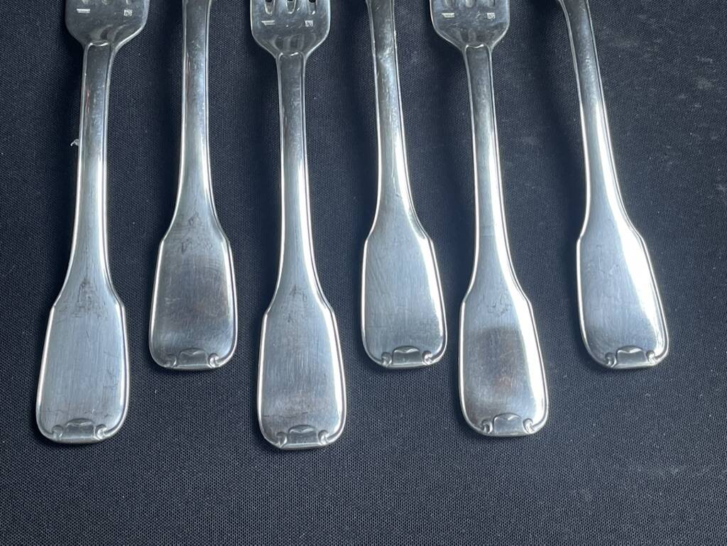 6 table forks – Silver plated metal – Frionnet François