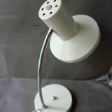 White metal lamp with flexible arm from the 50s