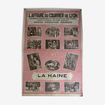 Affiche ancienne cinéma : L'affaire du courrier de Lyon - La Haine