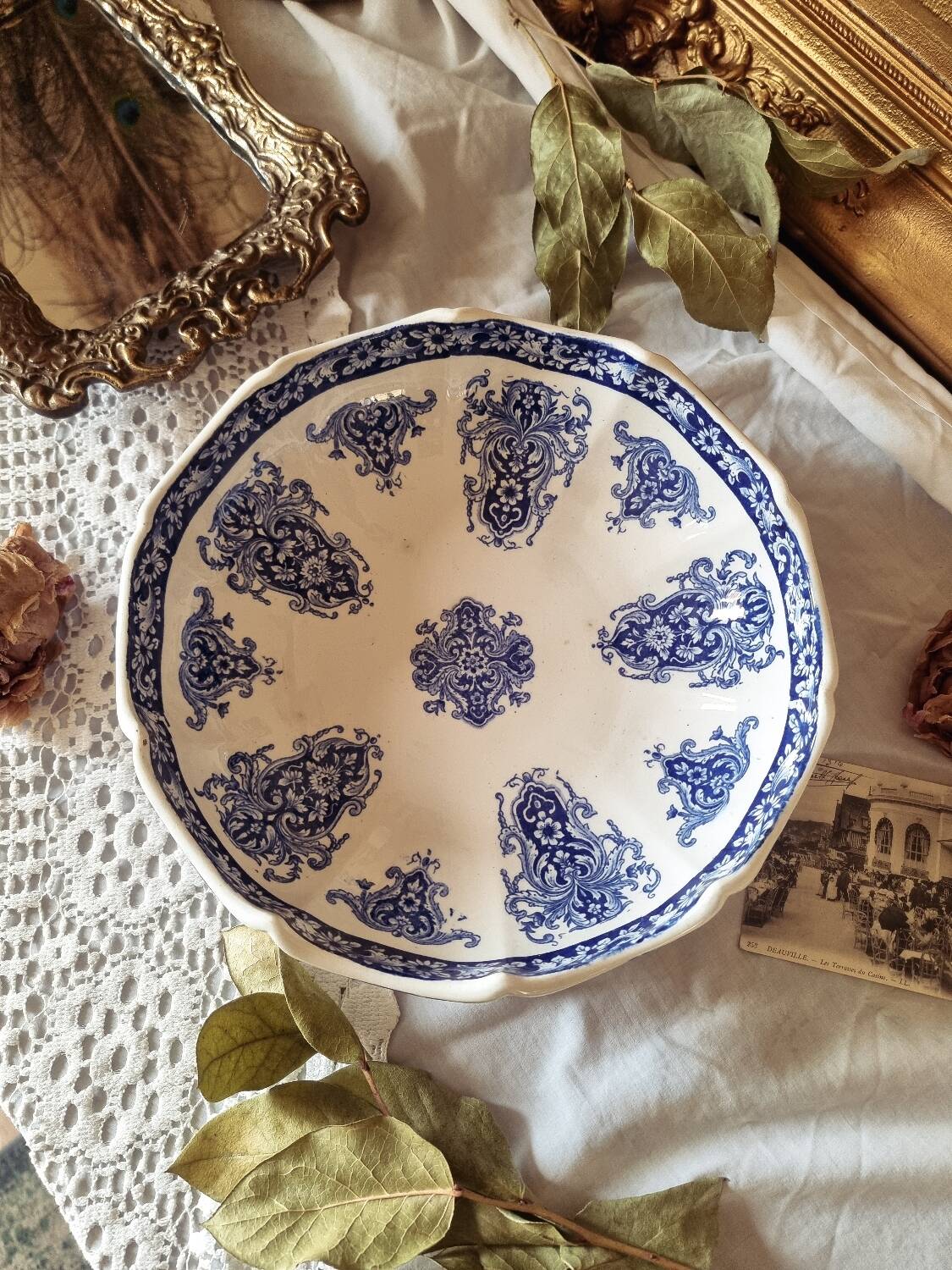 Large ironstone salad bowl, GIEN