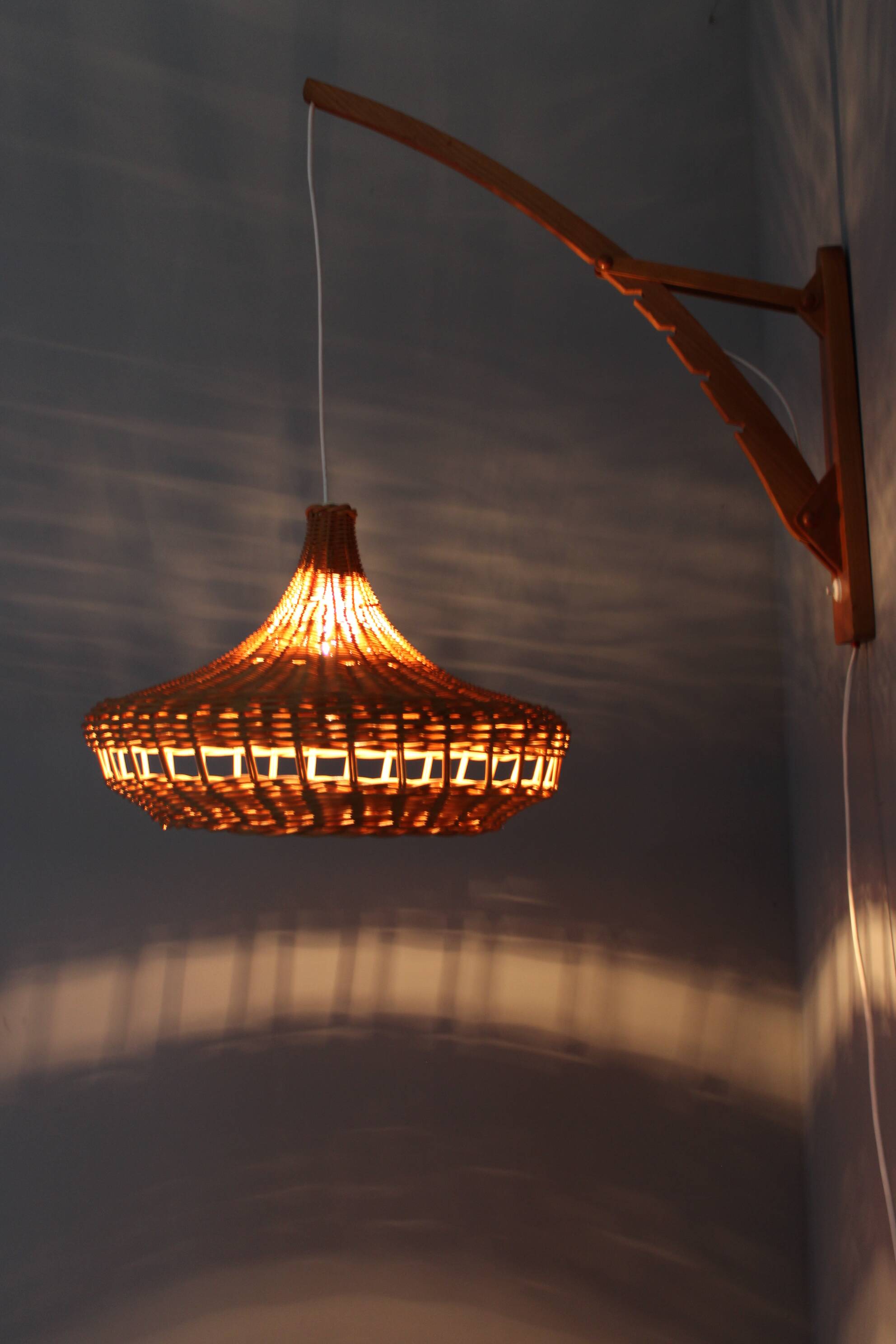 1960s Wall Wooden Lamp by Pokrok Zilina, Czechoslovakia