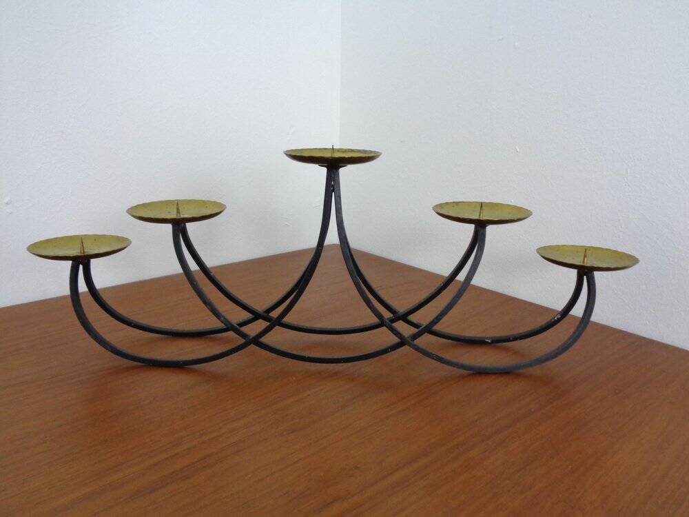 Brutalist Iron Candleholder, 1960s