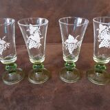 Set of 4 digestive glasses