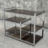 Chrome metal console and smoked glass, 1970s