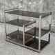 Console en métal chromé et verre fumé, 1970s