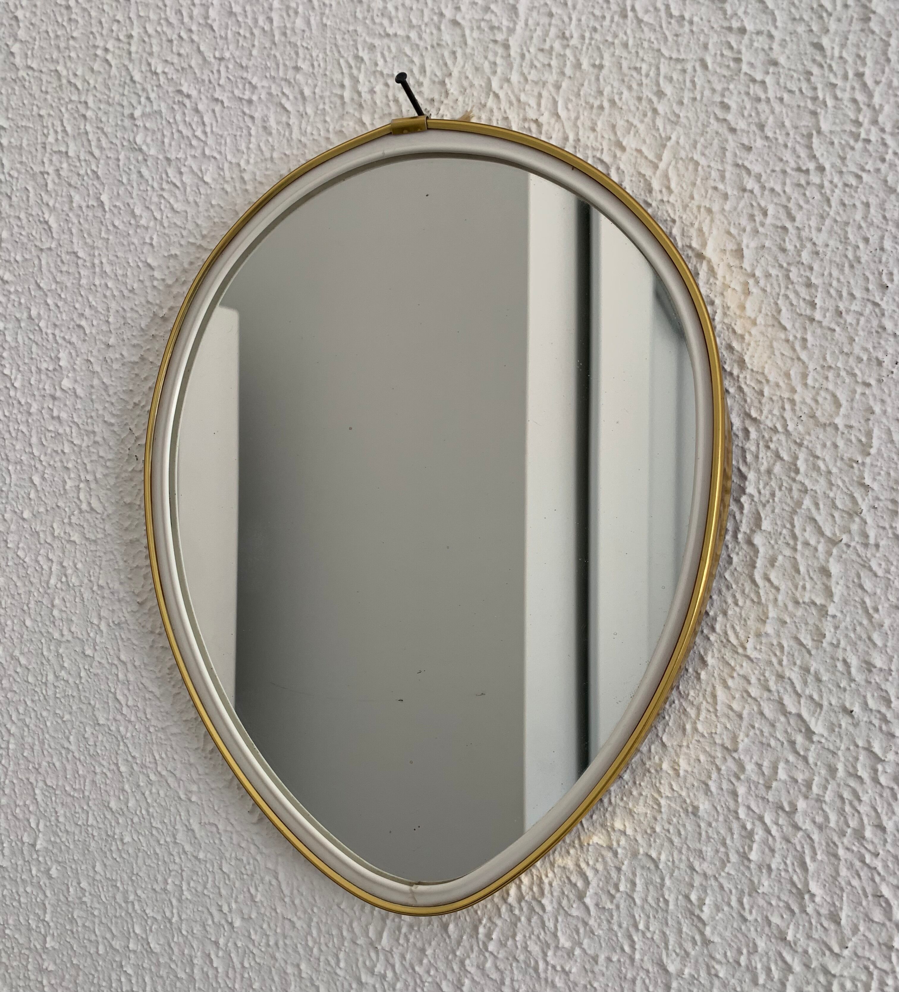 Vintage mirror 1960 asymmetrical mirror - 25 x 20 cm