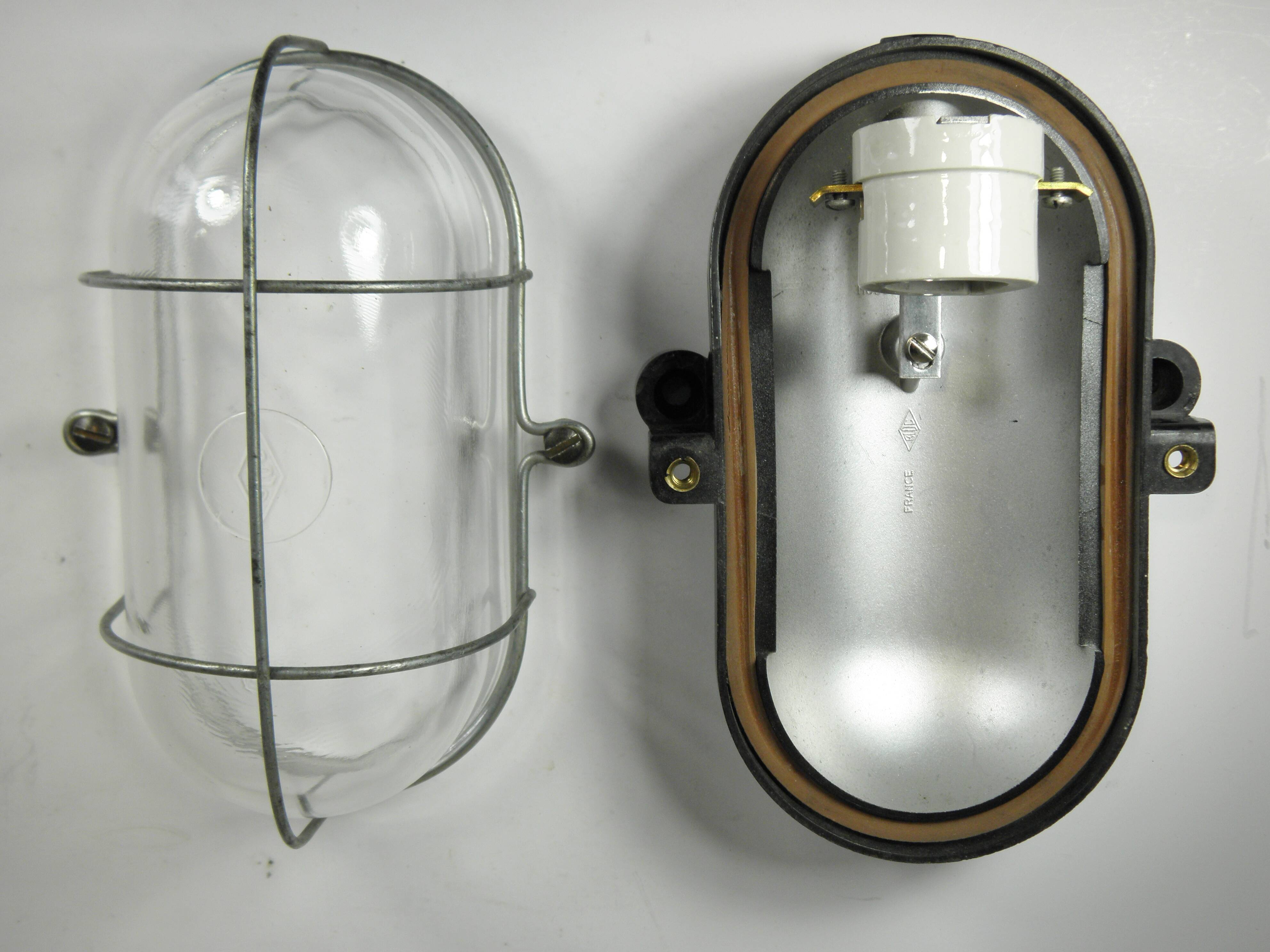 Glass and bakelite wall light
