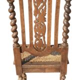 Set of 4 natural wood chairs, Henri II style