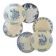 Old flat plates mismatched in earthenware