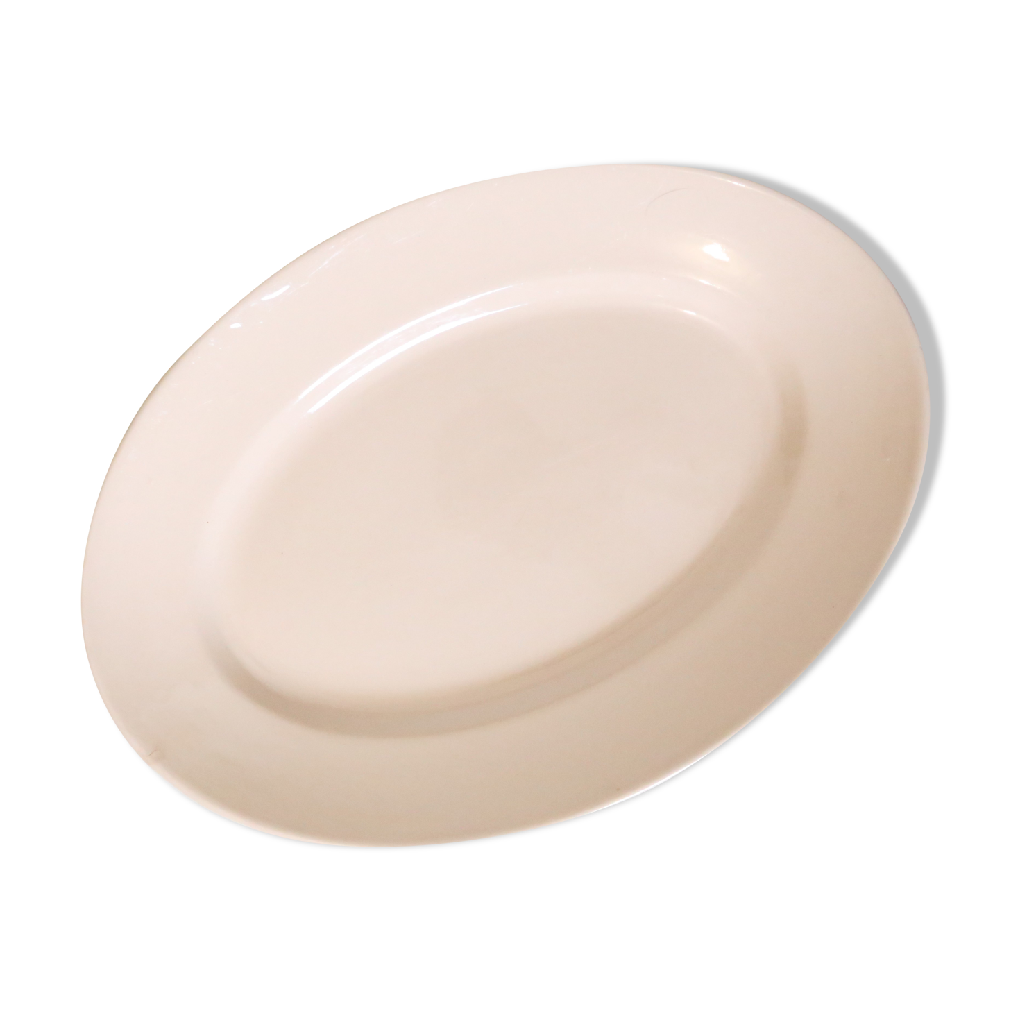 Oval dish in pink ceramic, art deco, 1930, digoin, french manufacture
