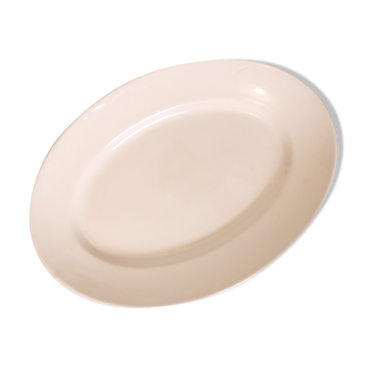 Oval dish in pink ceramic, art deco, 1930, digoin, french manufacture