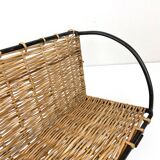 2 Old metal and wicker wall shelf 50s