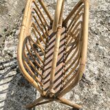 Vintage wicker and rattan magazine rack