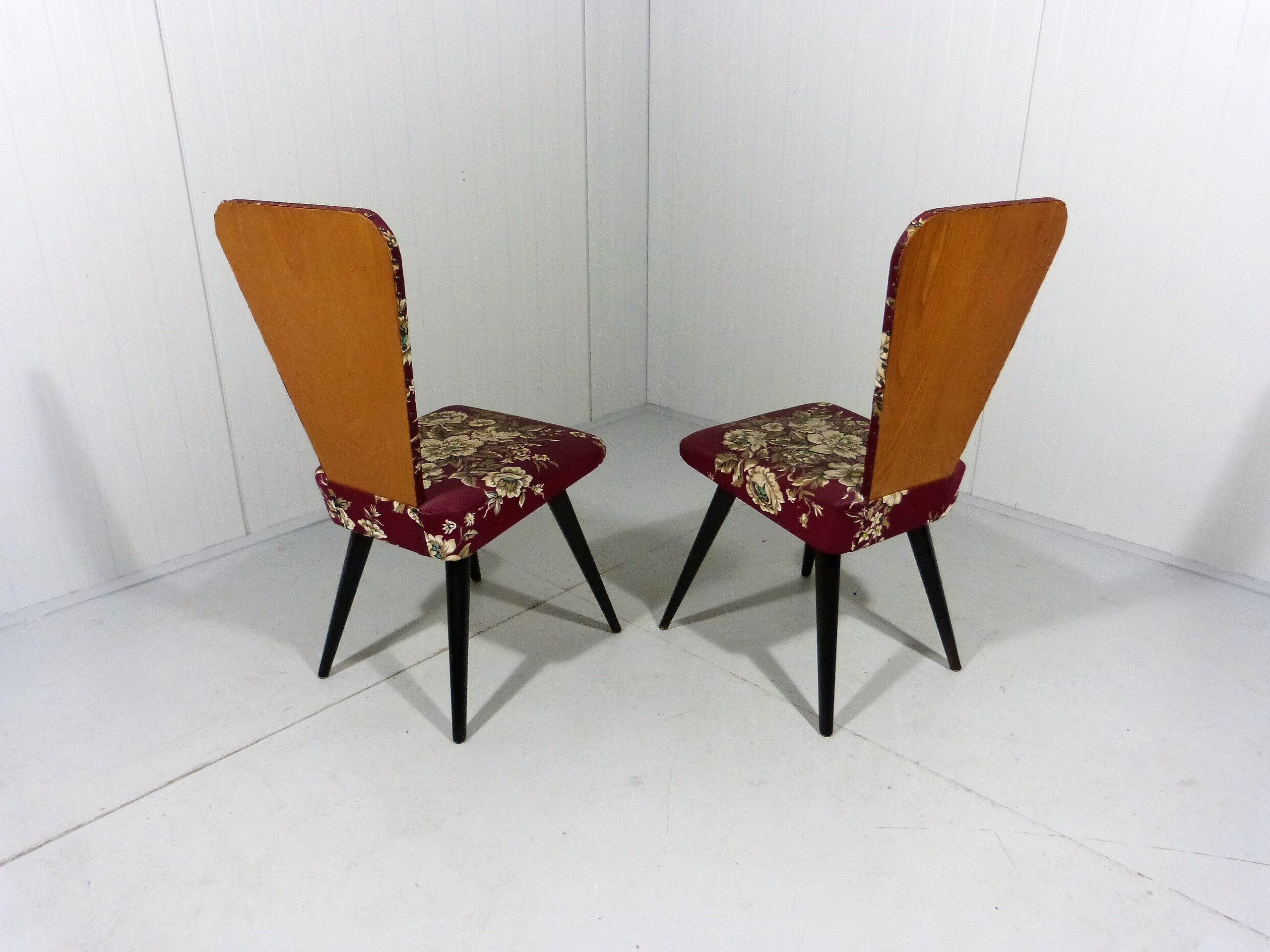 Set of 2 flower side chairs 1950’s