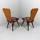 Set de 2 chaises d’appoint fleuries des années 1950