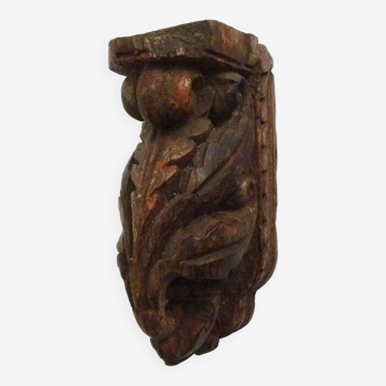 Indian wall candle holder carved in wood. 19th century