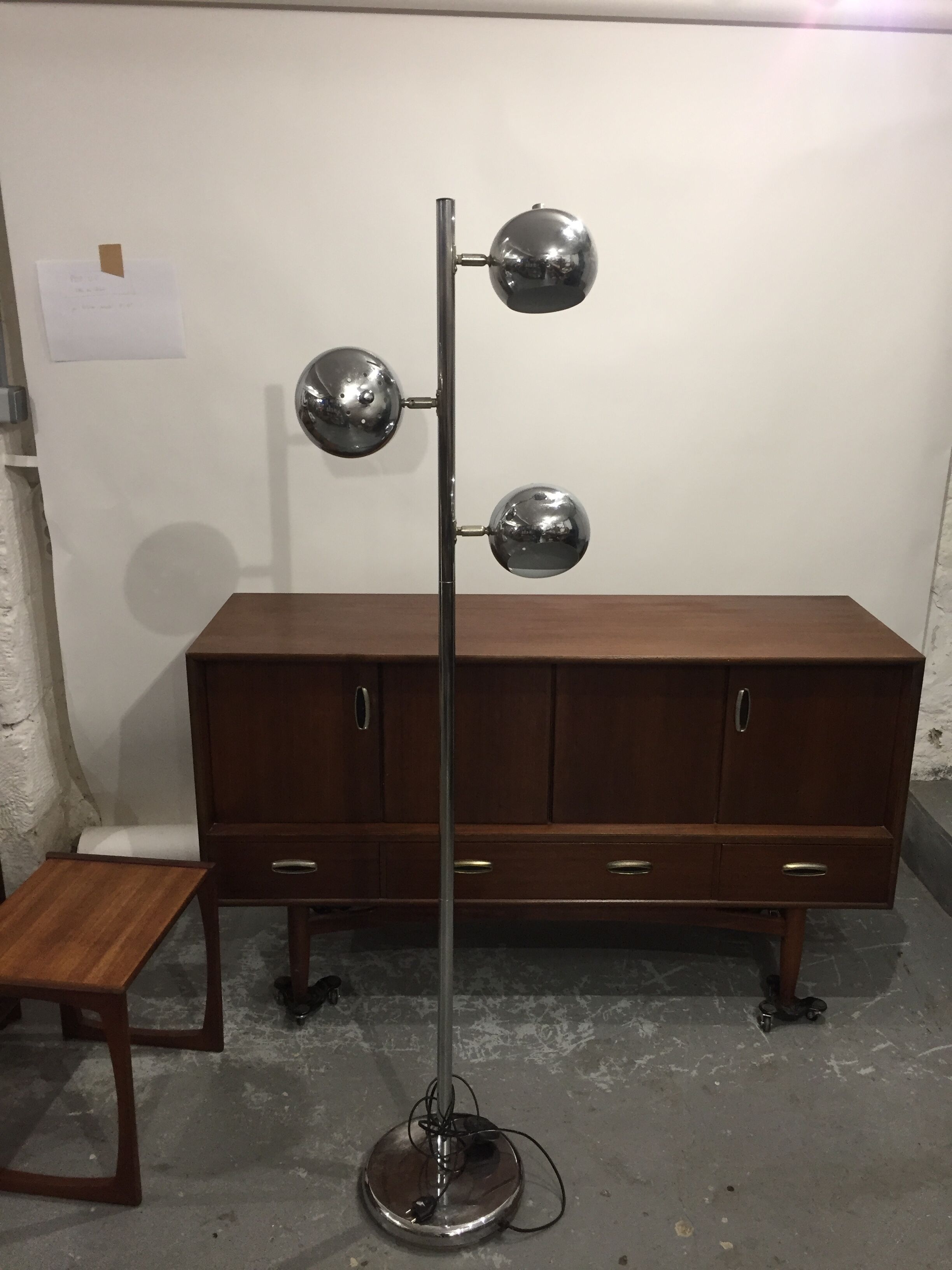 for pop up floor lamp eye ball chrome metal