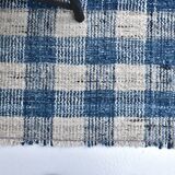 190x290cm İndigo blue kilim carpet. made with wool, Organic Wool Kilim