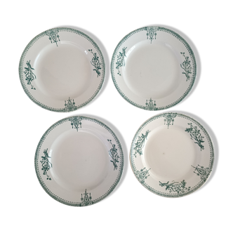 4 dessert plates in Saint Amand iron earth