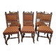 Suite de six chaises en chêne sculpté, de style Renaissance, XIXeme.