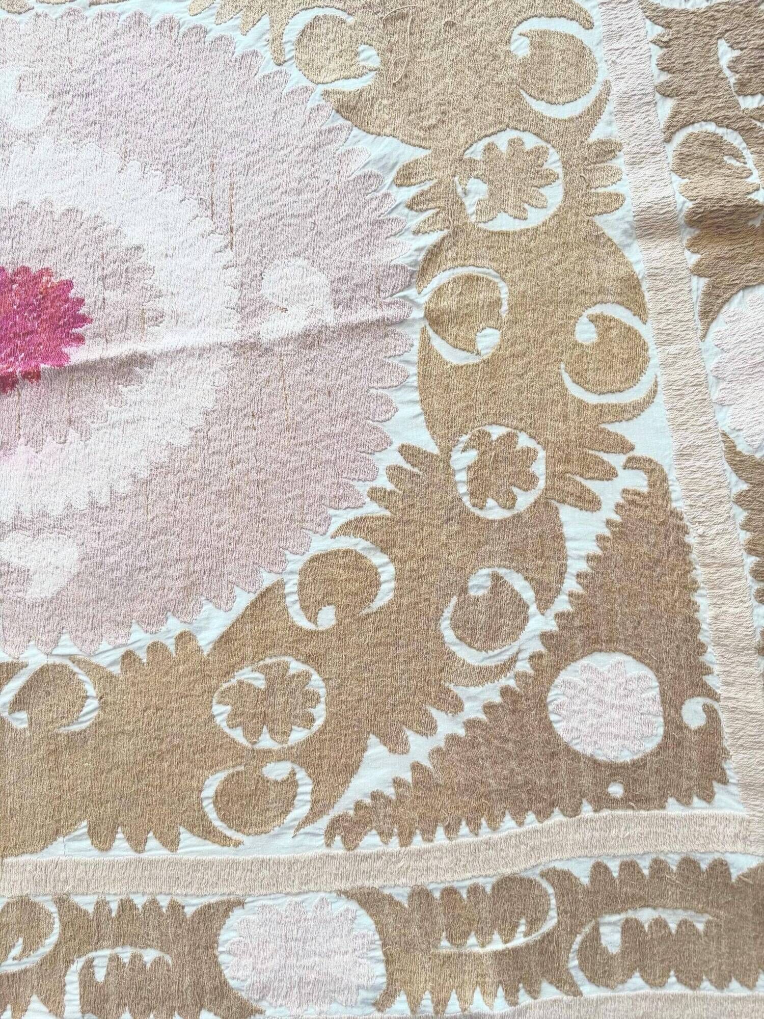 Vintage hand-embroidered tablecloth 132x146 cm