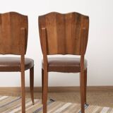 Ensemble de 4 chaises Art déco en bois sculpté