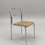 Chaise chromée style Bauhaus tissu léopard