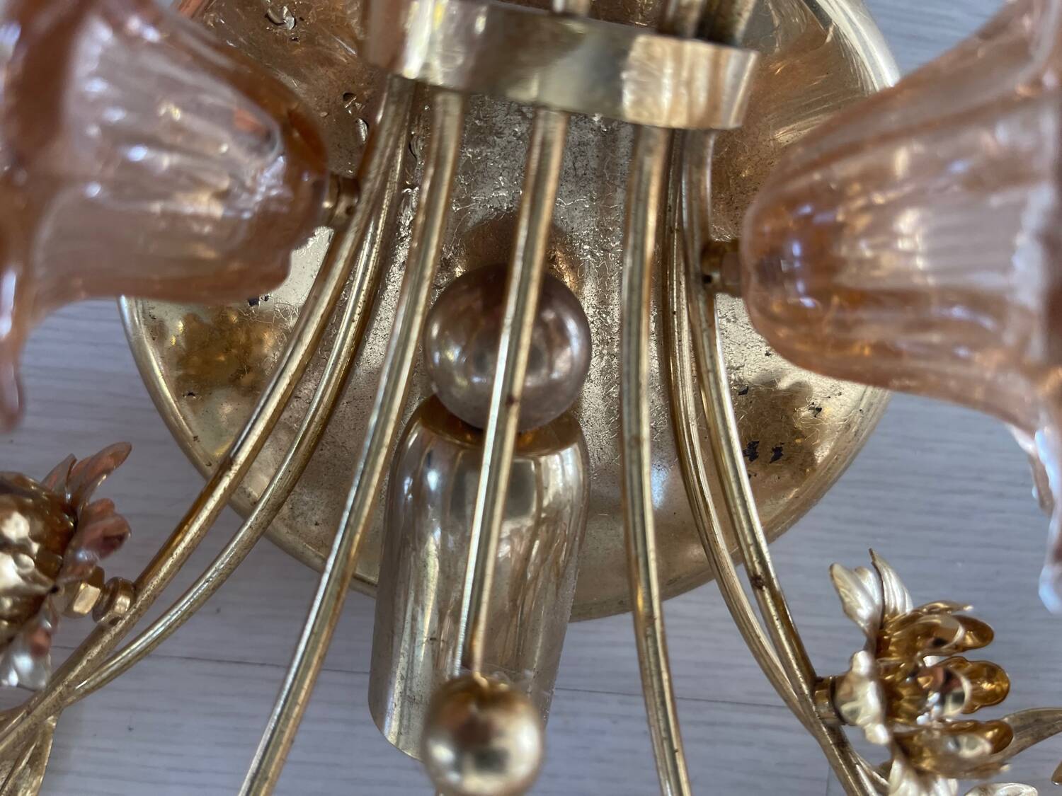 Large Single Pink Murano Flower Sconce 1980’s