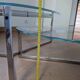 2 Tables basses verre et chrome ovales, gigognes, superposables, forme "gal