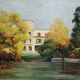 Tableau, huile sur toile vue architecturale signé Emil Bert Hartwig