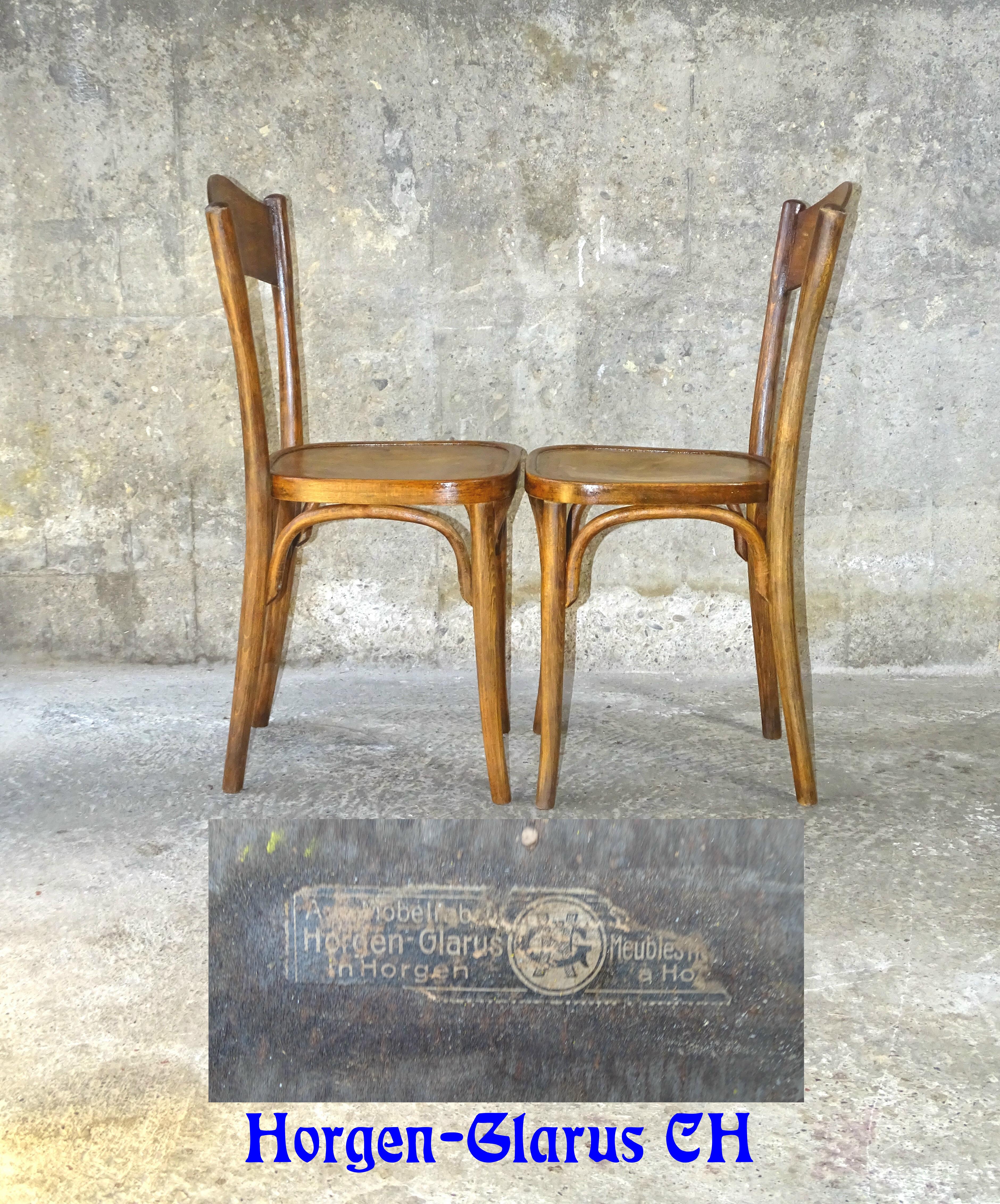 2 chairs bistro Horgen Glarus Switzerland circa 1930