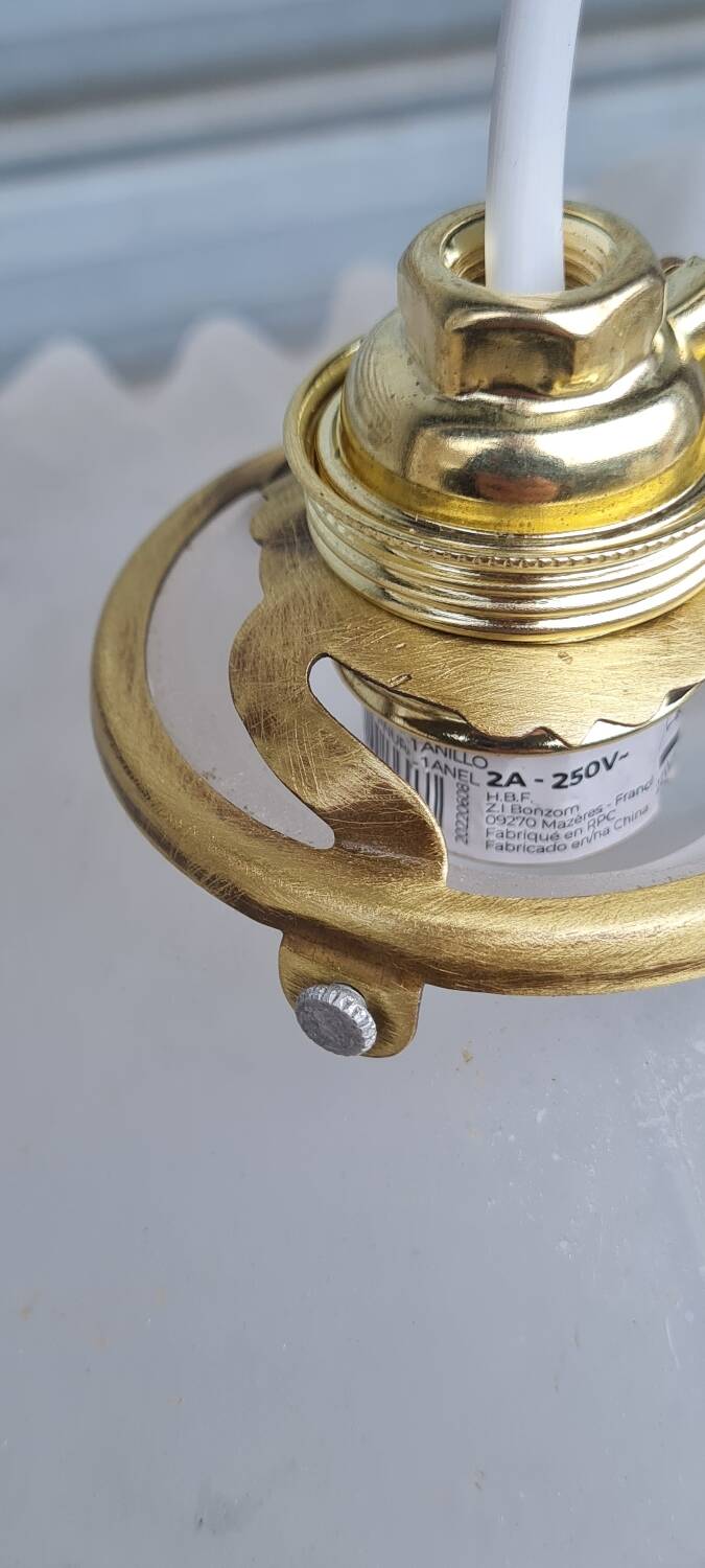 Paire de suspensions en verre poli