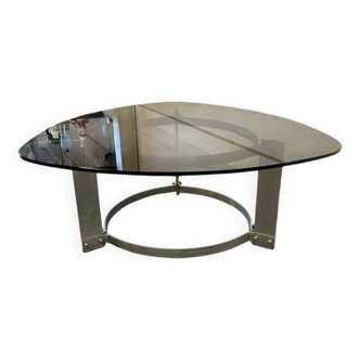 Table basse à café vintage en verre