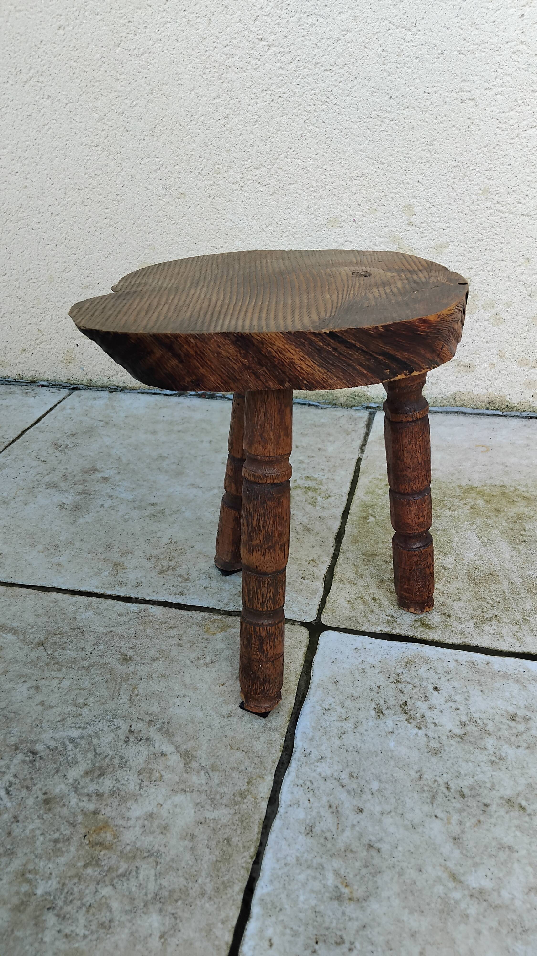 Small vintage brutalist stool