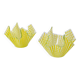 Pair of "Gingham" Chance Brothers cups with yellow checkered pattern and wavy edges.