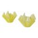 Pair of "Gingham" Chance Brothers cups with yellow checkered pattern and wavy edges.