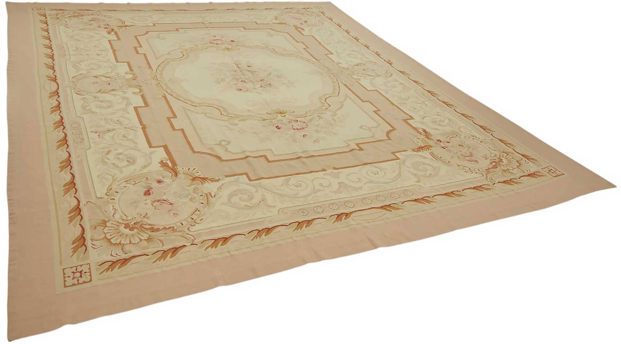 Handmade European Vintage Aubusson Kilim 308 cm x 397 cm