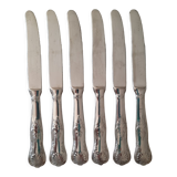 Set of 6 silver metal knives