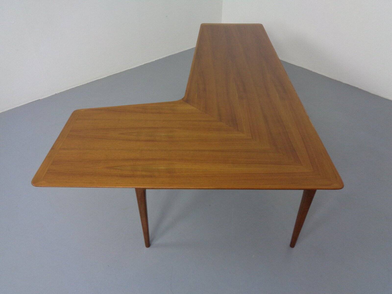 Large Danish Boomerang Teak Coffee Table, 1960s