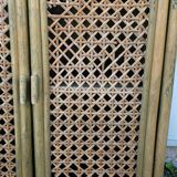 Vintage rattan and bamboo bookcase