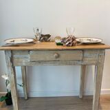 Side table in patinated wood